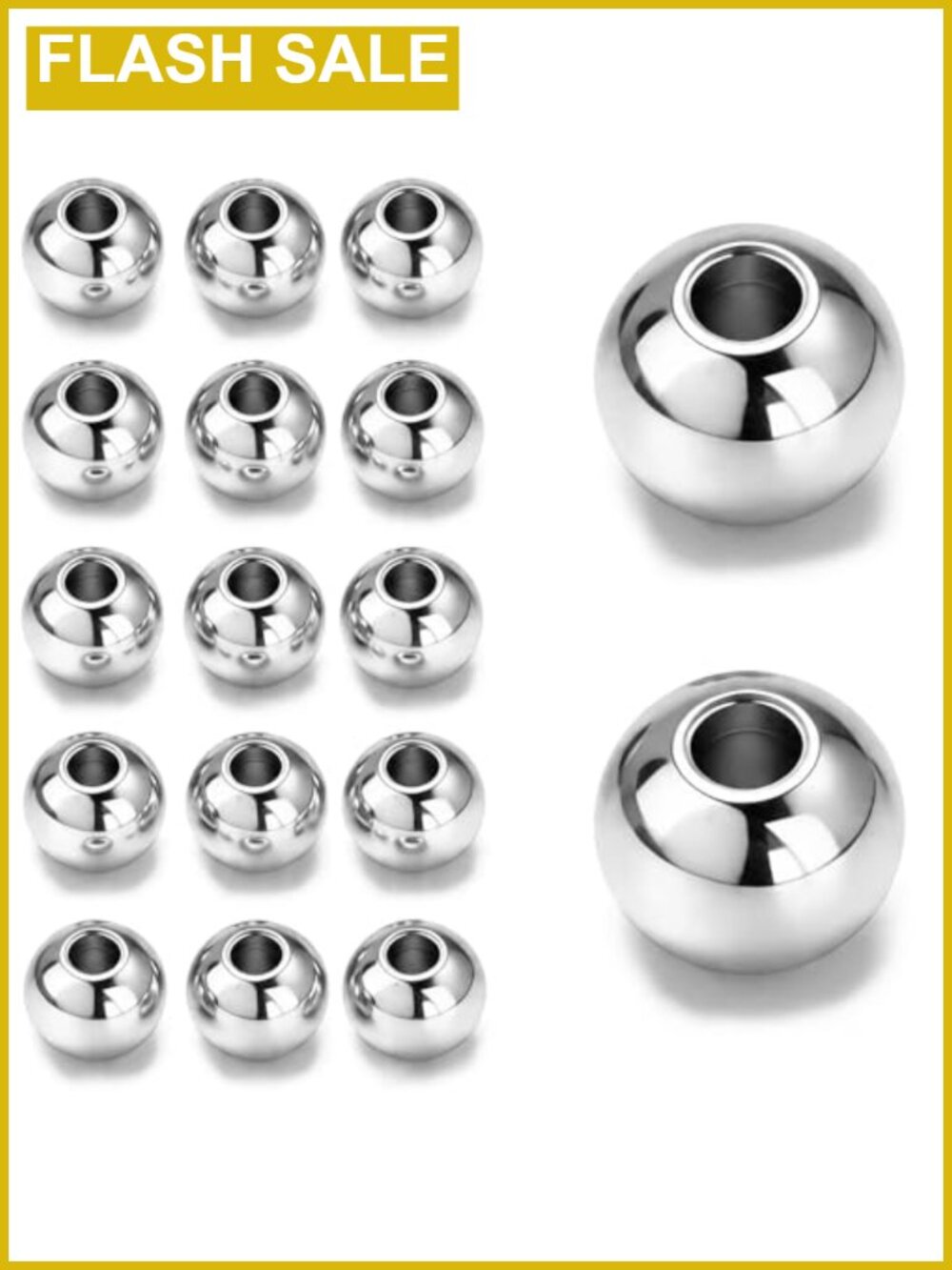 100 Pc Stainless Steel 5mm Beads for Jewelry Making Spacer Beads